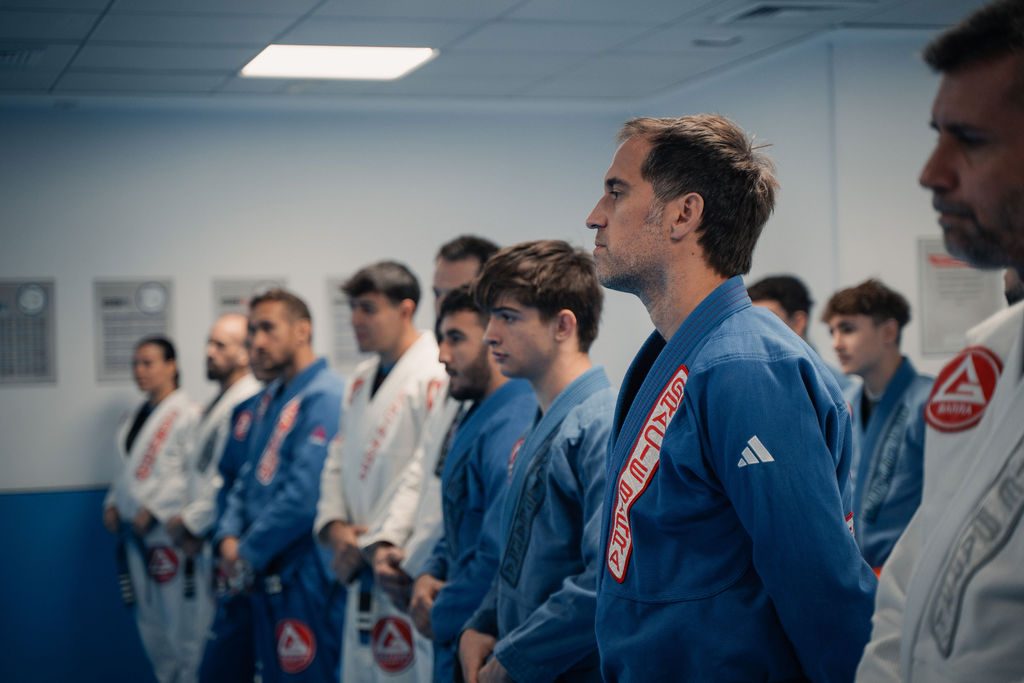 Students lined up at a Gracie Barra academy